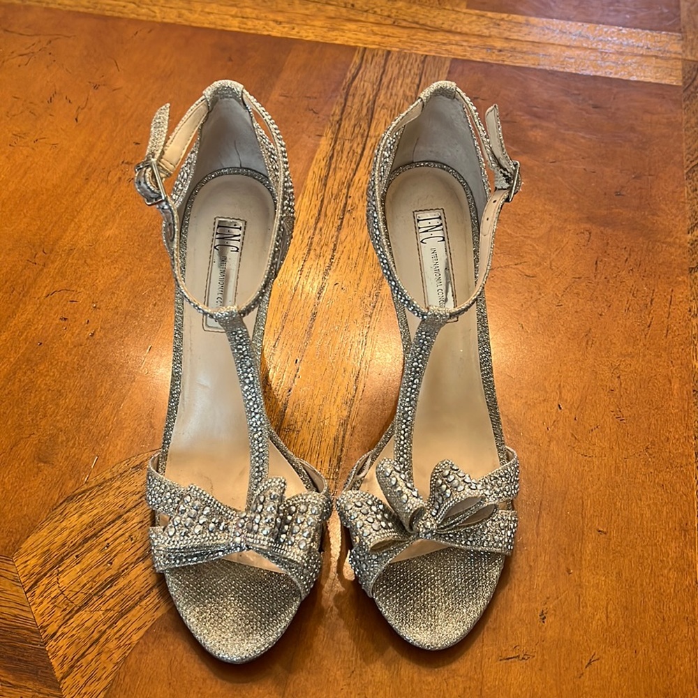 Rhinestone silver sparkly heels